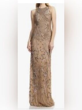 Theia Sleeveless Jewelneck fitted Tulle Gown Size 2